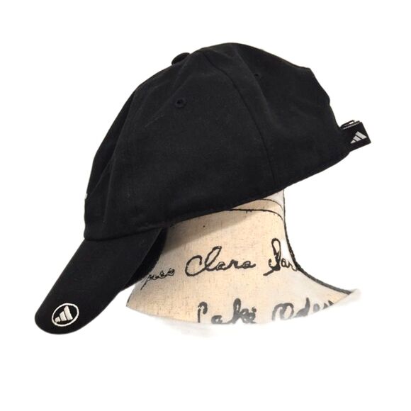 Adidas Original Snapback Hat Adjustable Black Baseball Cap Logo on top brim - Picture 2 of 8